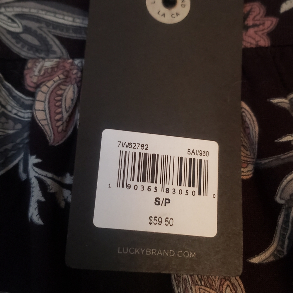 $60 Lucky Brand | Small | Black Floral Boho Blouse - Picture 5 of 7